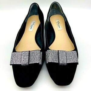 Nina Black Suede Ballet Flats Size 9,5M